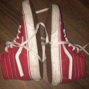 Red vans high top barely worn